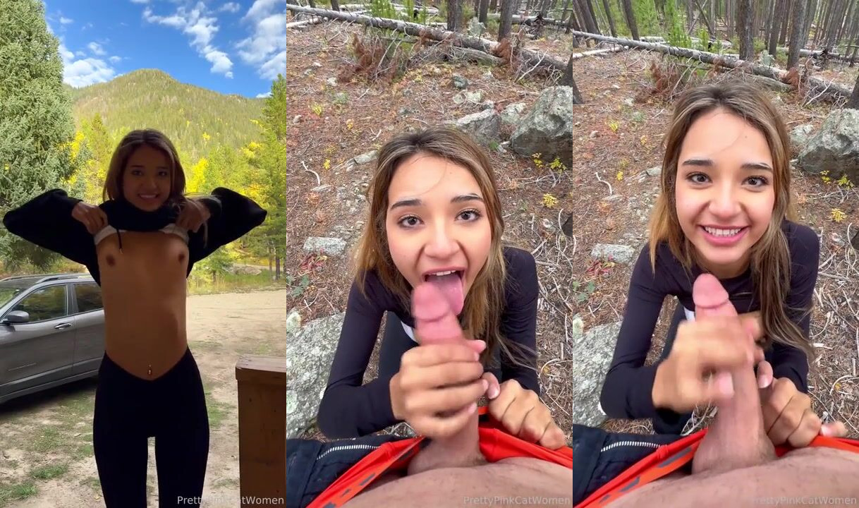Prettypinkcatwomen's Outdoor Blowjob in the Woods
