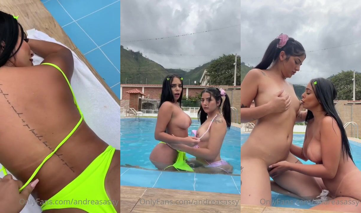 Andrea Soto and BabyBriUrdaneta's Poolside Lesbian Fingering