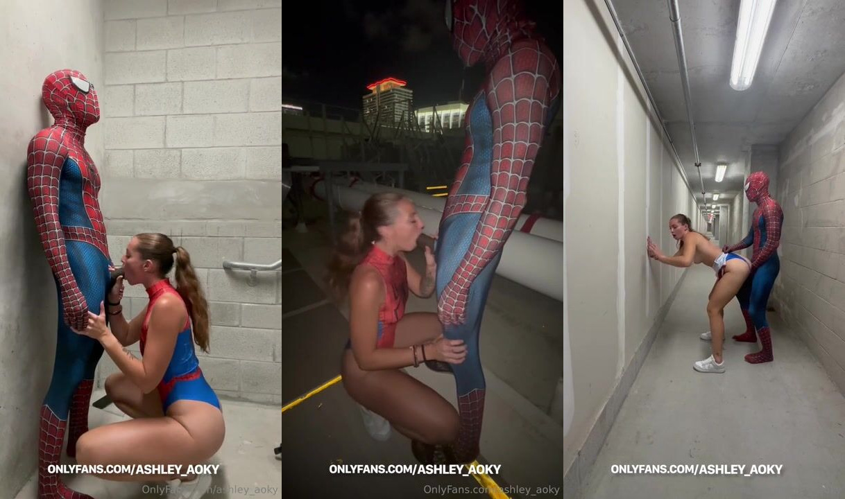Ashley Aoky and BF's Steamy Sex in Spidey Suits