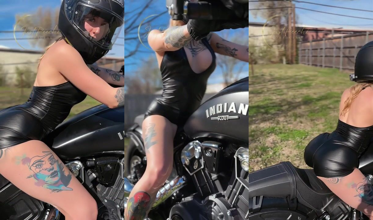 Justpeechi on a Motorcycle Pose
