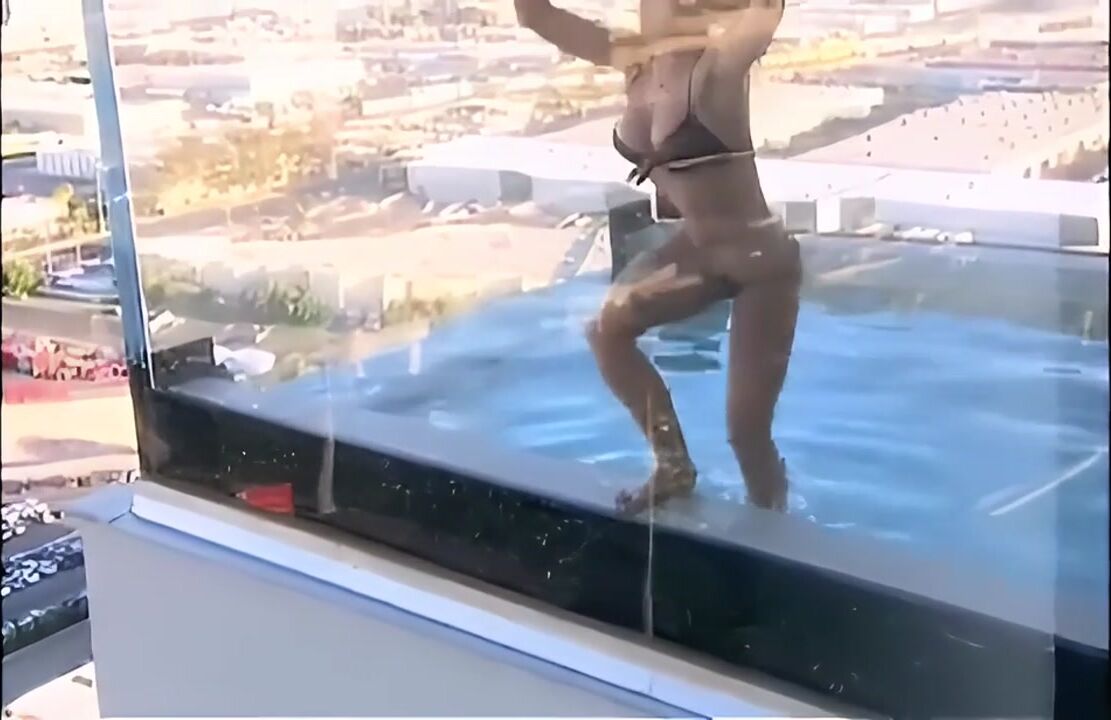 Kendra Wilkinson Skinny Dips in the Pool