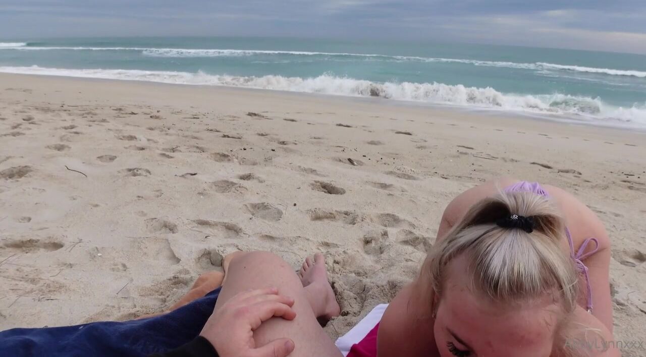 Abby Lynn Sucks and Rides Cock at the Beach