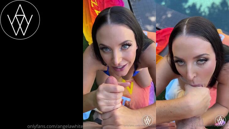 Angela White's Outdoor Poolside Blowjob