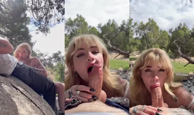 Lems7's Steamy Blowjob with BF on a Boulder