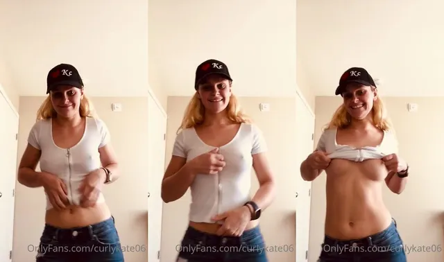 Curlykate06's Slow Tease: Naughty Tit Exposure