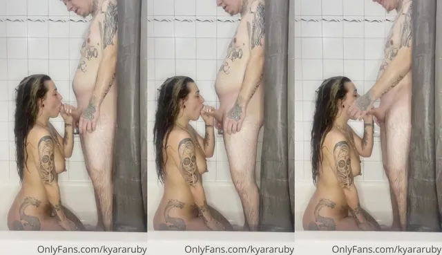 KyaraNoLimits' Shower Blowjob Scene