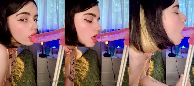 Loona's Deep Suck on a Pink Dildo in HD