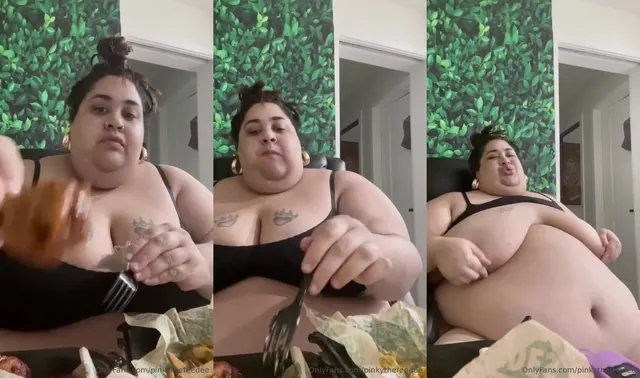 Pinkythefeedee Flaunts Her Double Chin
