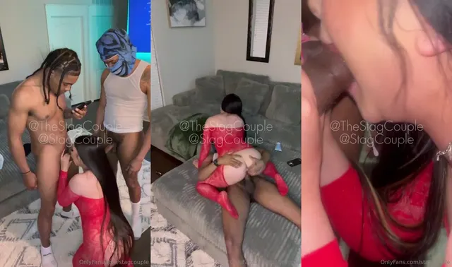 Stag Couple Enjoys DP with Two BBC