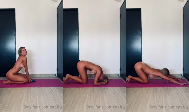 Stefi G's Nude Yoga Striptease Session