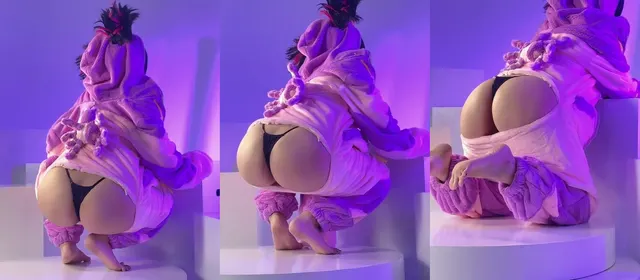 Umeko J's Seductive Black Thong Reveal in Cosplay