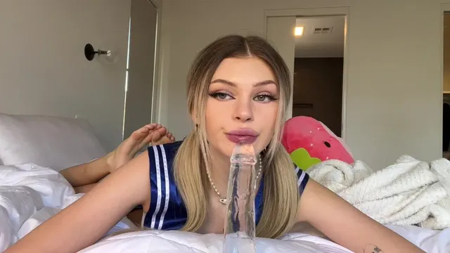 Mila Sobolov's Sensual Dildo Blowjob Session