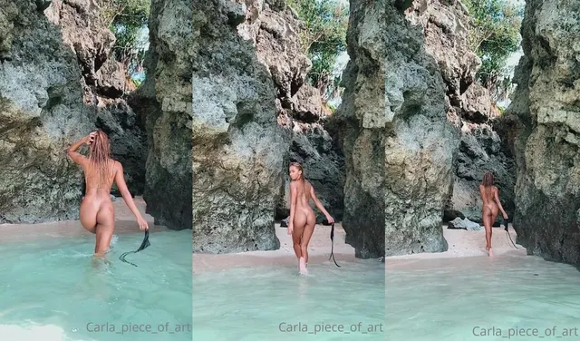 Carla Piece: Horny Beach Seduction Outdoors