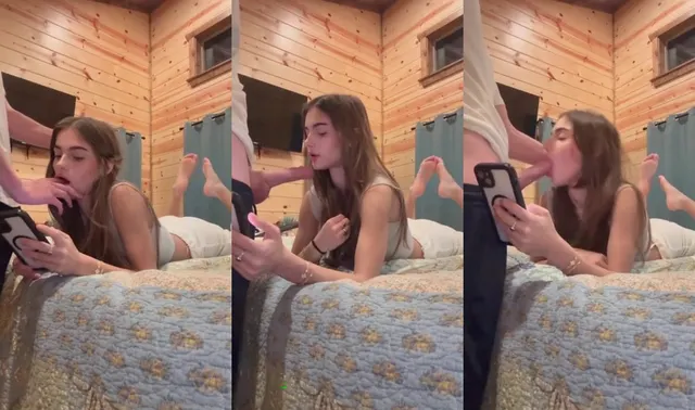 Kinsley Alyse's Blowjob While On Her Phone