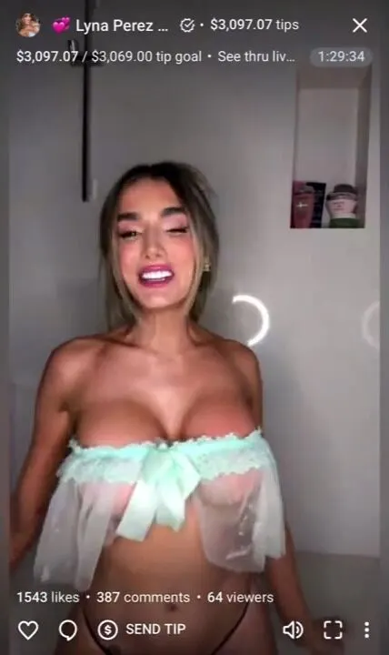 Lyna Perez Teases Her Curves on Live Stream