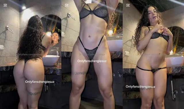 Latina Angiesuz's Sexy Dance in the Restroom