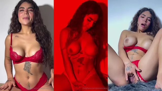 Jois Ramirez's Steamy Masturbation in Red Lingerie