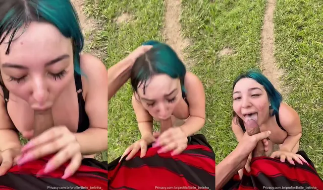 Belle Belinha's Sloppy Outdoor Blowjob Adventure
