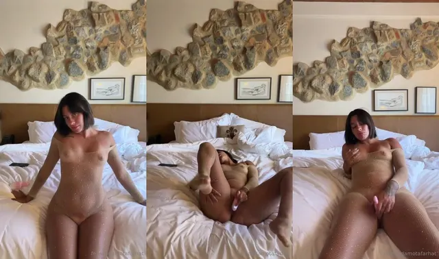 Fernanda Mota Farhat's Solo Masturbation in Mesh Bodysuit
