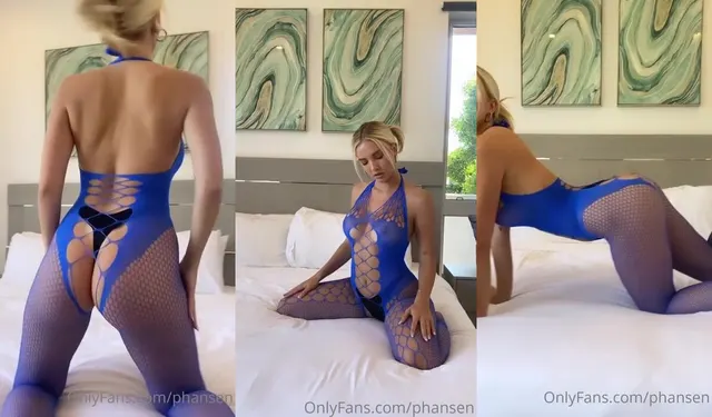 Paige Hansen's Seductive Lingerie Pose on the Bed