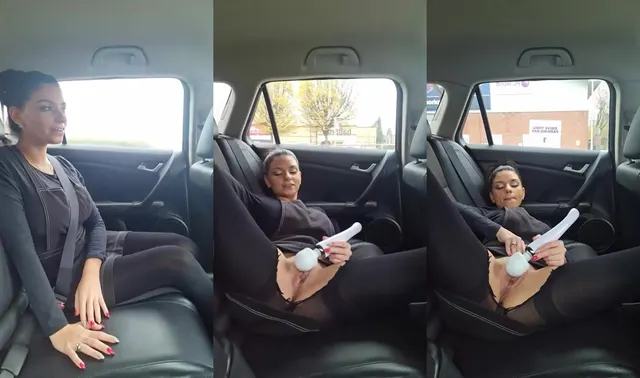 XXZaraMaeXX's Outdoor Vibrator Fun in a Moving Car