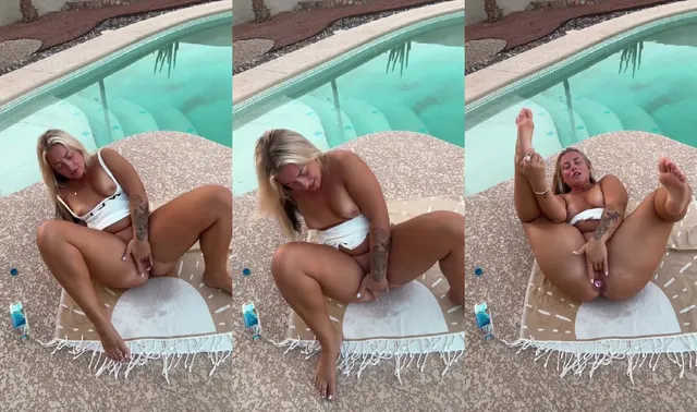 Zonamaeee's Poolside Masturbation Session