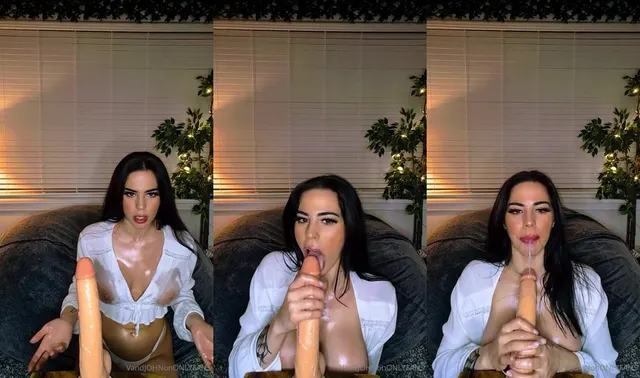 Veronika Vengeance Deepthroats Huge Dildo