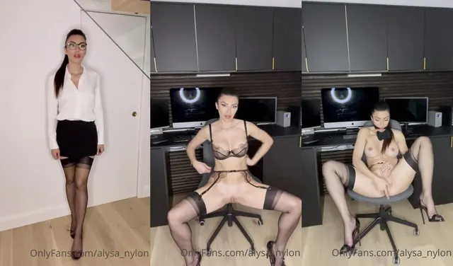 AlysaNylon Strips Down and Rubs Her Thirsty Pussy