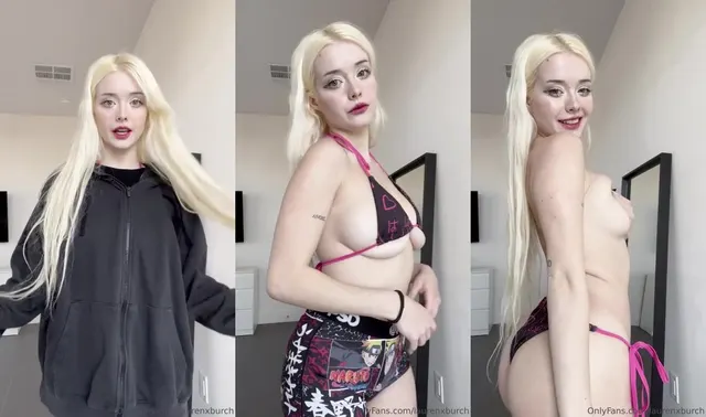 Blonde Lauren Burch Shows Off Her Tiny Bikini