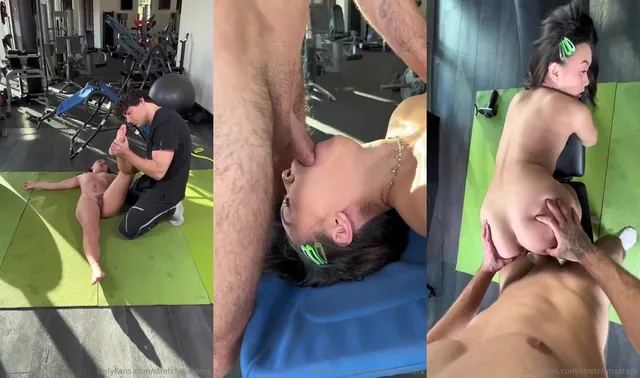 Kimmy Kimm Shows Her Flexibility to Gym Trainer