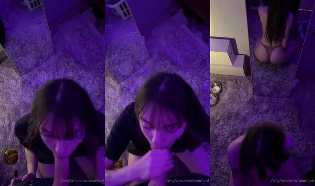 Miamiaof Pleasures Her Man with a Blowjob