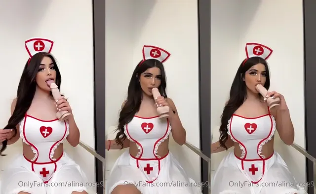 Nurse Alinaxrose Sucks Dildo