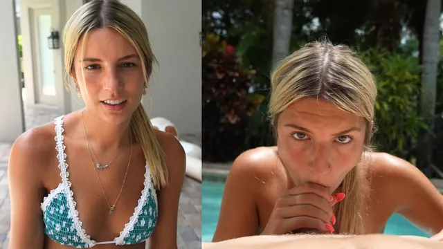 Ambie Bambi Sucks A Cock In The Pool