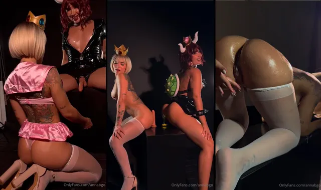 Annabgo & Friend's Bowsette & Princess Peach Lesbian Cosplay Sex