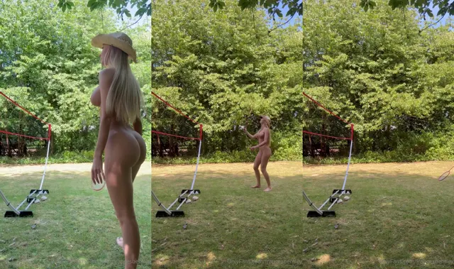Frances Bentley Plays Badminton While Naked