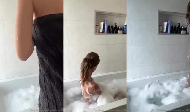 ElsaBellucci18 Teases In Soapy Bubble Bath