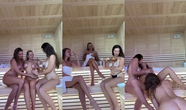 Sauna Threesome With Rose Hart And Friends