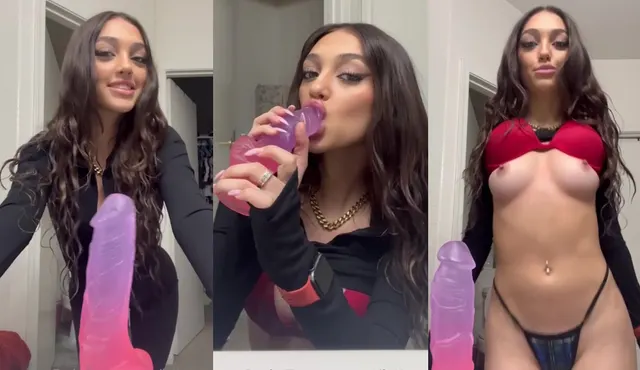 Senya Marin Strokes & Sucks A Dildo In The Bathroom