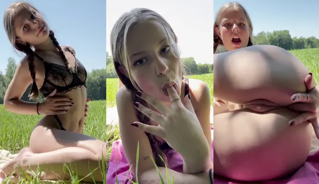 Juliette Stj Pops A Buttplug Outdoors