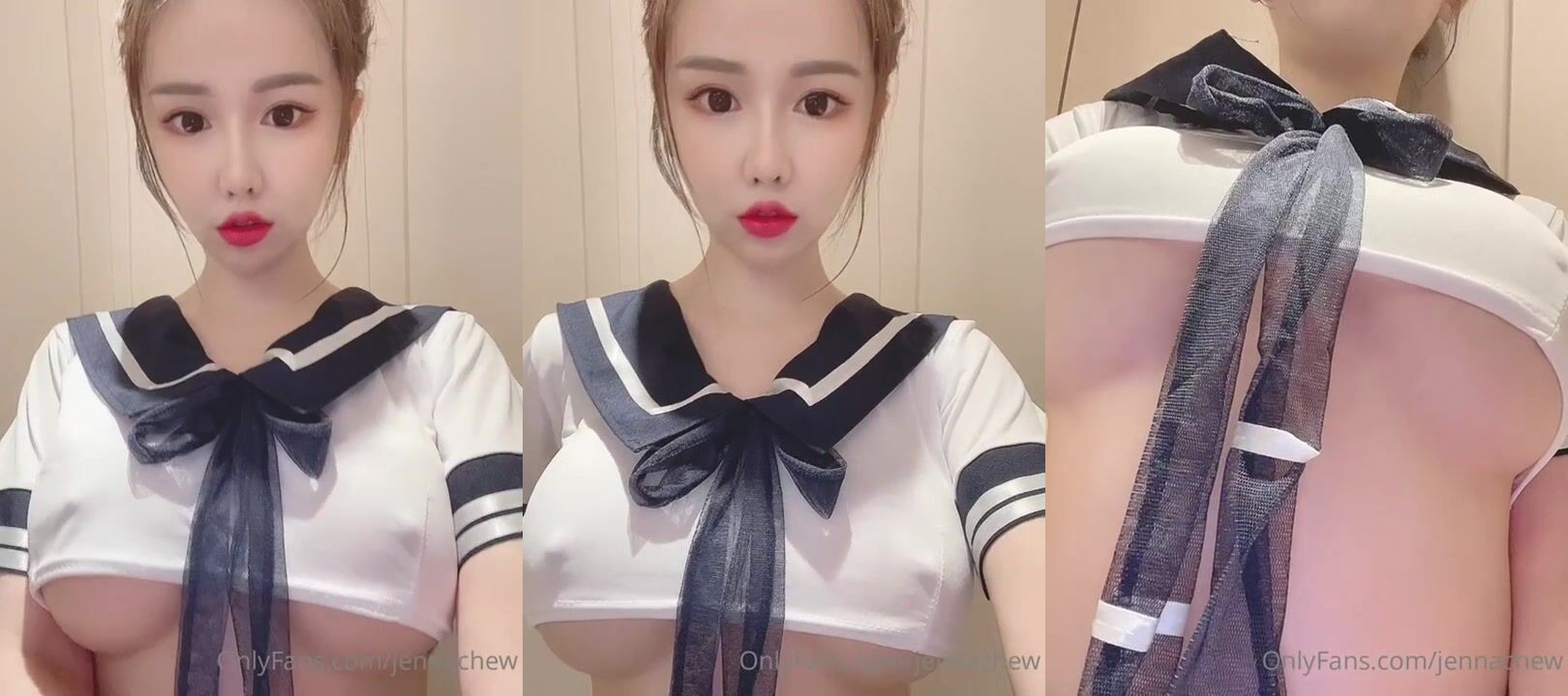 Asiatin Jenna Chew verführt in Schuluniform