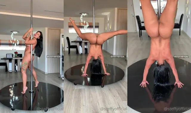 Steffy Moreno führt nackt Pole Dance auf