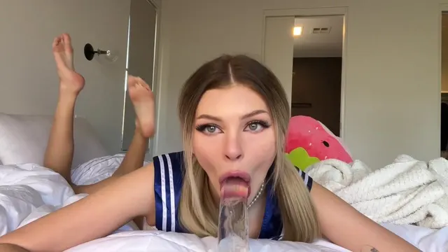 Mila Sobolov Sucks A Dildo