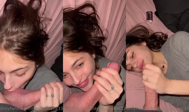 Süße Kinsley Alyse lutscht den Schwanz ihres Freundes