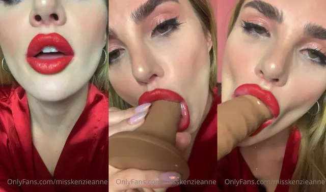 Kenzie Anne Deepthroats Einen Dildo