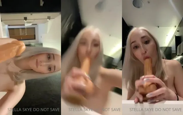 Stella Skye lutscht einen Dildo