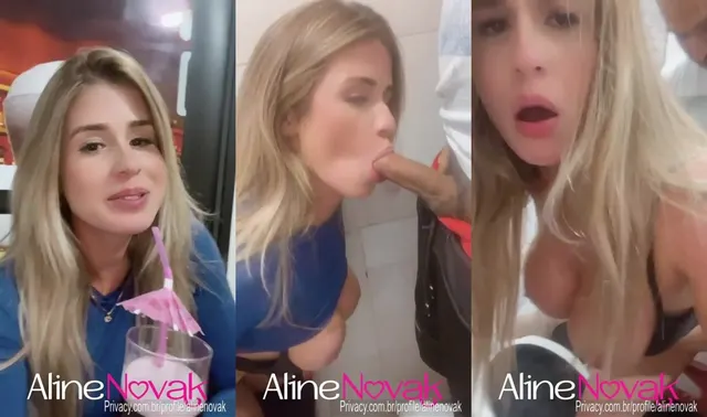 Aline Novak Fucks In The Restaurant Bathroom
