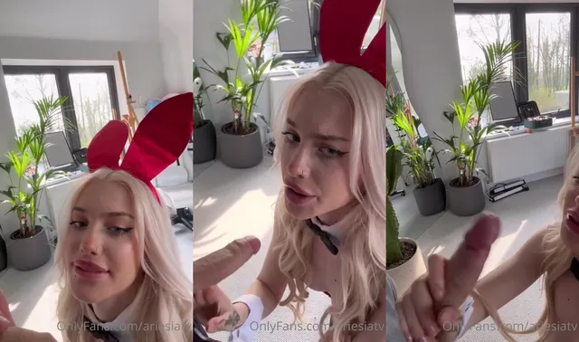 Alexandra Marianna s'habille en lapin pour sucer une bite