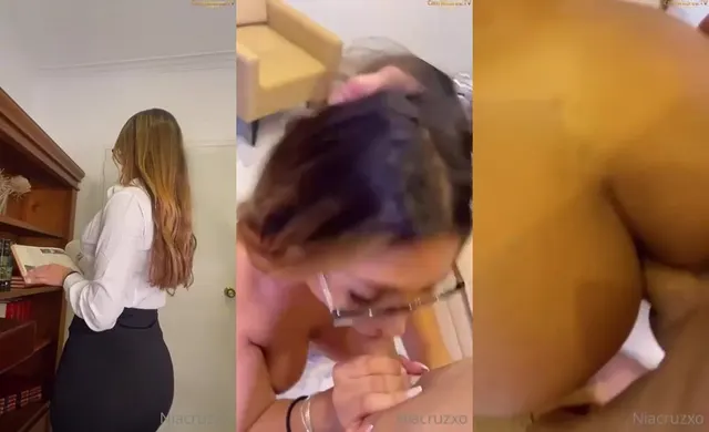 Nia Cruz succhia e poi scopa