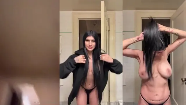 米娅·哈利法 (Mia Khalifa) 秀炫耀她的曲线和奶子