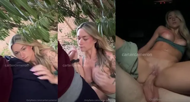 Carter Cameron cavalca un cazzo in macchina